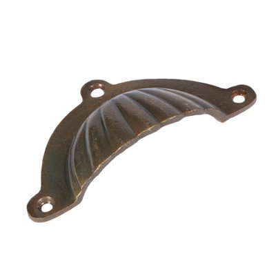 Hammer & Tongs Fluted Cabinet Drawer Pull - W95mm x H50mm - Brass