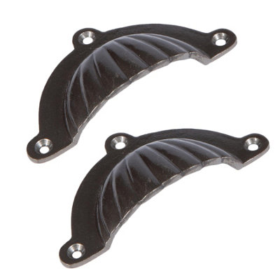 Hammer & Tongs Fluted Cabinet Drawer Pull - W95mm x H50mm - Raw - Pack of 2