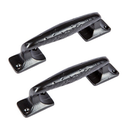 Hammer & Tongs Forged Barn Door Handle - H150mm - Black - Pack of 2