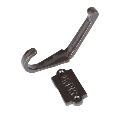 Hammer & Tongs Great North of England Railway Double Wall Hook - W53mm x H101mm - Raw