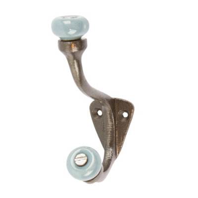 Hammer & Tongs Grey Ceramic Ball Hat & Coat Hook - W30mm x H105mm - Raw