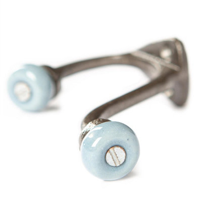 Hammer & Tongs Grey Ceramic Ball Hat & Coat Hook - W30mm x H105mm - Raw
