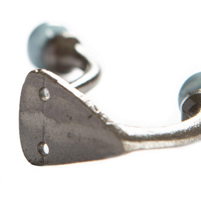Hammer & Tongs Grey Ceramic Ball Hat & Coat Hook - W30mm x H105mm - Raw