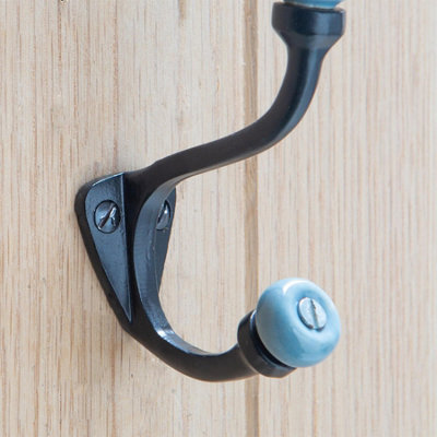 Hammer & Tongs Grey Ceramic Ball Hat & Coat Hook - W30mm x H105mm - Raw