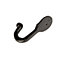 Hammer & Tongs - Hammered Round Plate Single Hook - W30mm x H65mm - Black