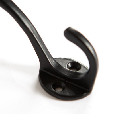 Hammer & Tongs Hat & Coat Hook - W25mm x H80mm - Black