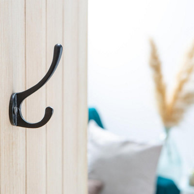 Hammer & Tongs Hat & Coat Hook - W25mm x H80mm - Black