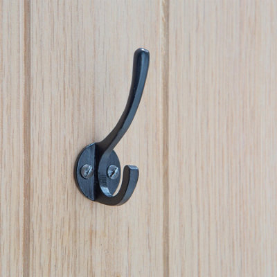 Hammer & Tongs Hat & Coat Hook - W25mm x H80mm - Black