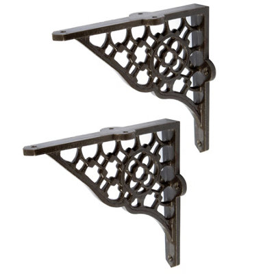 Hammer & Tongs Honeycomb Iron Shelf Bracket - D155mm - Raw - Pack of 2