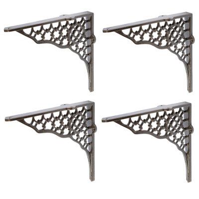 Hammer & Tongs Honeycomb Iron Shelf Bracket - D205mm - Raw - Pack of 4