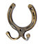 Hammer & Tongs - Horse Shoe Double Coat Hook - W100mm x H110mm - Brass
