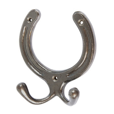Hammer & Tongs Horse Shoe Double Coat Hook - W100mm x H110mm - Raw