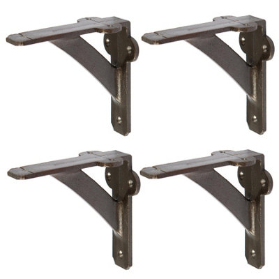 Hammer & Tongs Iron Shelf Bracket - D100mm - Raw - Pack of 4