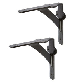 Hammer & Tongs Iron Shelf Bracket - D150mm - Black - Pack of 2