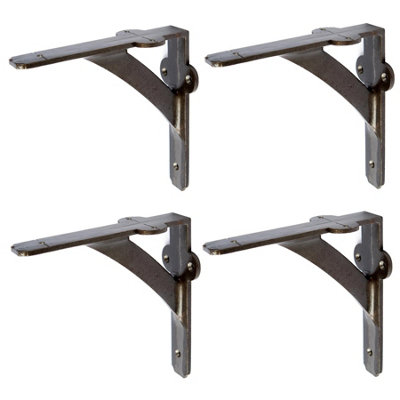 Hammer & Tongs Iron Shelf Bracket - D150mm - Raw - Pack of 4