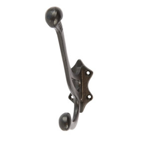 Hammer & Tongs - Leaf Backed Hat & Coat Hook - W35mm x H150mm - Black