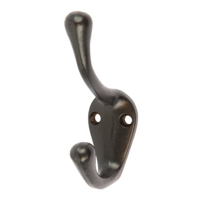 Hammer & Tongs Narrow Hat & Coat Hook - W25mm x H80mm - Black