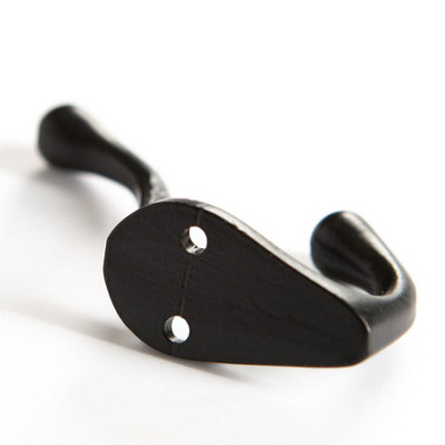 Hammer & Tongs Narrow Hat & Coat Hook - W25mm x H80mm - Black