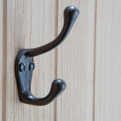Hammer & Tongs Narrow Hat & Coat Hook - W25mm x H80mm - Black