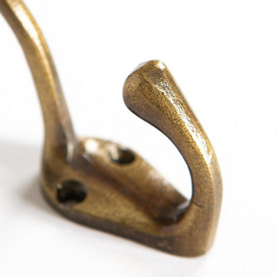 Hammer & Tongs Narrow Hat & Coat Hook - W25mm x H80mm - Brass