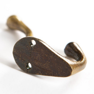 Hammer & Tongs Narrow Hat & Coat Hook - W25mm x H80mm - Brass