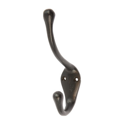 Hammer & Tongs Narrow Hat & Coat Hook - W30mm x H140mm - Black