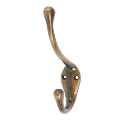 Hammer & Tongs - Narrow Hat & Coat Hook - W30mm x H140mm - Brass