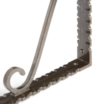 Hammer & Tongs Notched Scroll Iron Shelf Bracket - D205mm - Raw