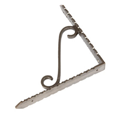 Hammer & Tongs Notched Scroll Iron Shelf Bracket - D205mm - Raw