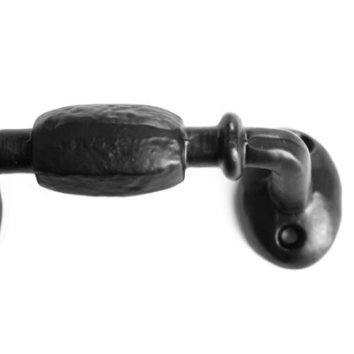 Hammer & Tongs - Offset Wrought Iron Door Handle - H115mm - Black