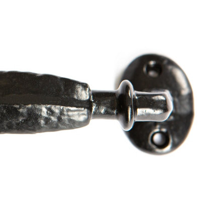 Hammer & Tongs - Offset Wrought Iron Door Handle - H160mm - Black