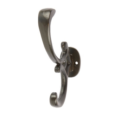 Hammer & Tongs - Ornamental Hat & Coat Hook - W30mm x H130mm - Black