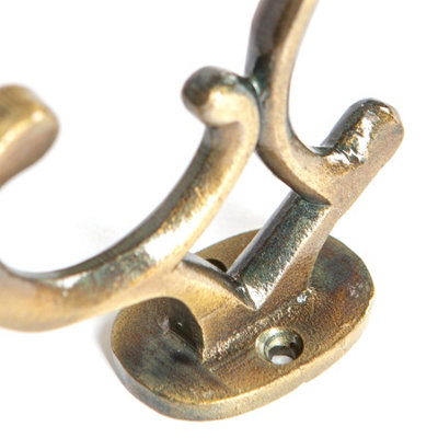 Hammer & Tongs Ornamental Hat & Coat Hook - W30mm x H130mm - Brass
