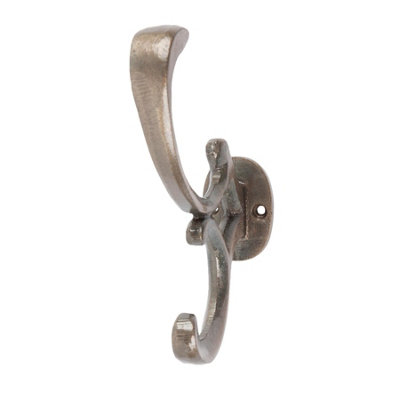 Hammer & Tongs - Ornamental Hat & Coat Hook - W30mm x H130mm - Raw