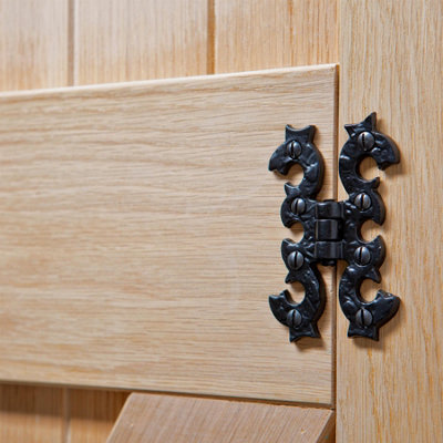 Hammer & Tongs - Ornate Cabinet Hinge - H95mm - Black