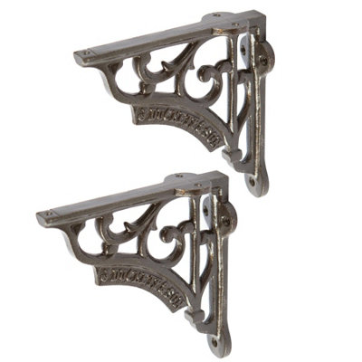 Hammer & Tongs Ornate Iron Shelf Bracket - D120mm - Raw - Pack of 2 Price Comparisons | Compare The Build