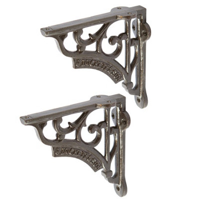 Hammer & Tongs Ornate Iron Shelf Bracket - D120mm - Raw - Pack of 2