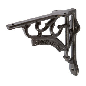 Hammer & Tongs - Ornate Iron Shelf Bracket - D150mm - Black