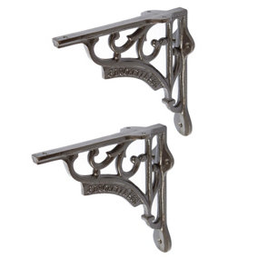 Hammer & Tongs Ornate Iron Shelf Bracket - D150mm - Raw - Pack of 2