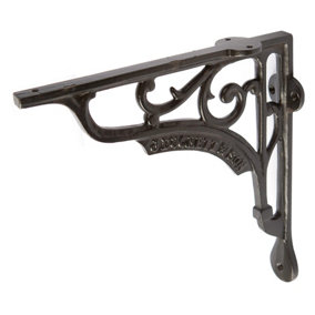 Hammer & Tongs - Ornate Iron Shelf Bracket - D200mm - Black