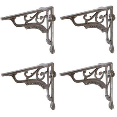 Hammer & Tongs Ornate Iron Shelf Bracket - D200mm - Raw - Pack of 4 Price Comparisons | Compare The Build