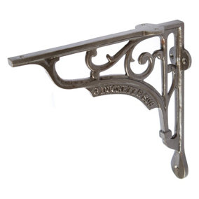 Hammer & Tongs - Ornate Iron Shelf Bracket - D200mm - Raw