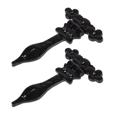 Hammer & Tongs Ornate T-Hinge - W155mm - Black - Pack of 2