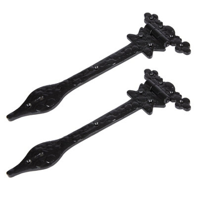 Hammer & Tongs Ornate T-Hinge - W310mm - Black - Pack of 2