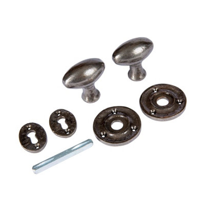 Hammer & Tongs - Oval Rim & Mortice Door Knob - W60mm - Raw