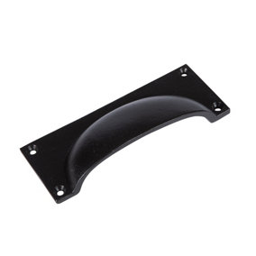 Hammer & Tongs - Rectangular Cabinet Cup Handle - W130mm x H50mm - Black