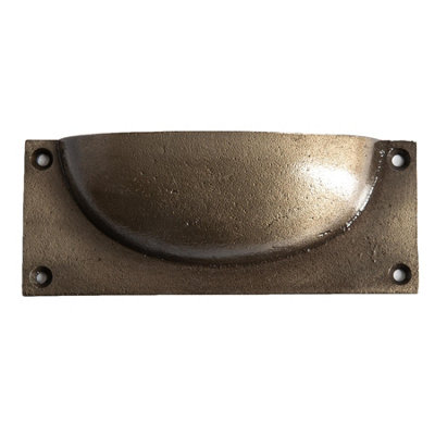 Hammer & Tongs - Rectangular Cabinet Cup Handle - W130mm x H50mm - Brass