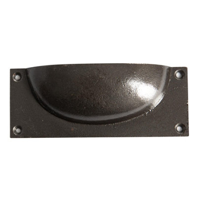 Hammer & Tongs - Rectangular Cabinet Cup Handle - W130mm x H50mm - Raw