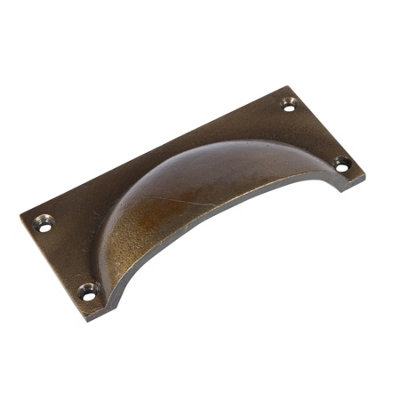 Hammer & Tongs Rectangular Cabinet Drawer Pull - W105mm x H50mm - Brass