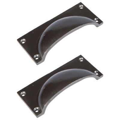 Hammer & Tongs Rectangular Cabinet Drawer Pull - W105mm x H50mm - Raw - Pack of 2